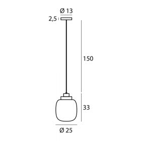 LEGR Opalglas-Pendelleuchte mit LED Abmessung der Opalglas-Leuchte, lnglich.