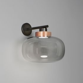LEGR Glas-Wandleuchte mit LED in zwei Gren Hochwertige italienische Wandleuchte.