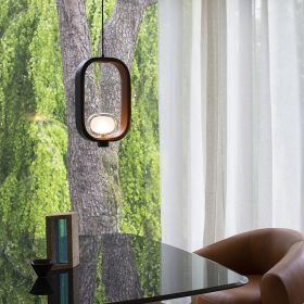 PHILIPA Italian pendant light with glass globe placed in steel frame Raffinierte Tischleuche im moderne Design.