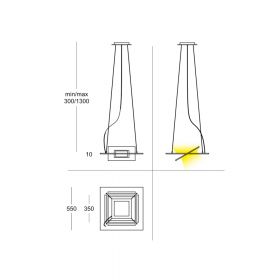 DUPLICO Flache quadratische LED Hngeleuchte mit Raffinesse Abmessungen der flachen LED Hngeleuchte.