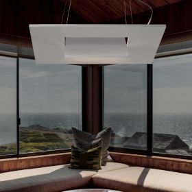 DUPLICO Flache quadratische LED Hngeleuchte mit Raffinesse Atmosprische Beleuchtung mit Uplight und gedimmt.