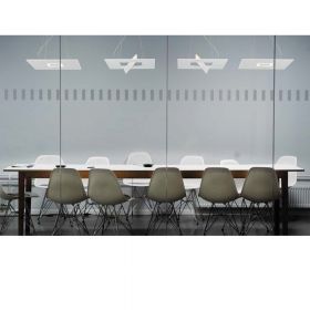 DUPLICO Flache quadratische LED Hngeleuchte mit Raffinesse Moderne LED Leuchte fr den Konferenztisch.
