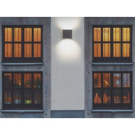 LAUSANNE Auenwandleuchte mit Up&Down Licht Schlichte, kubische Wandleuchte - up & down