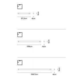 PIVOT Long LED wall or ceiling light Abmessungen der Wand oder Deckenleuchten.