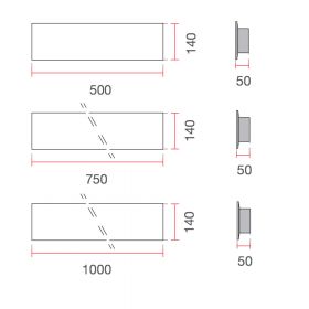 BRANCO Lange Wandleuchte mit LED Up- und Downlight