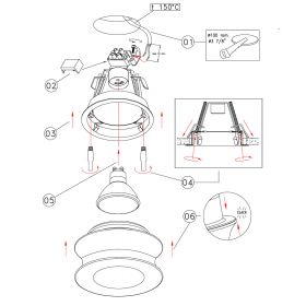 BLOW recessed spotlight with clear glass shade