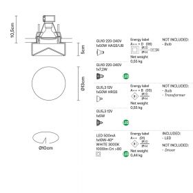 BLOW recessed spotlight with clear glass shade