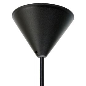 KNAP EDGY Small pendant light with diamond structure Kegelfrmiger Deckenbaldachin aus Kunststoff in Schwarz.