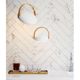OASIS Skandinavische Design-Pendelleuchte Schlicht und doch nicht khl: das Pendel in Wei.