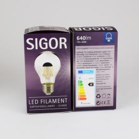 SIGOR Kopfspiegellampe LED Filament 7 Watt - ersetzt 50 Watt Glhbirne