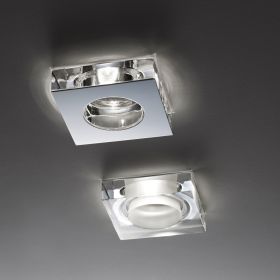 LUI recessed spotlight with square clear glass