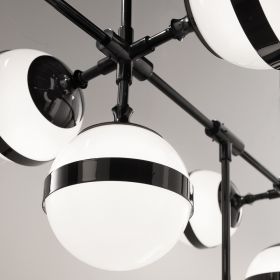 PEGGY Große Design Deckenleuchte von VISTOSI Variante in glänzend schwarzer Halterung.