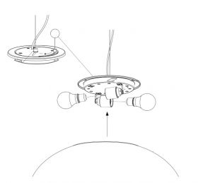 NEOCHIC Organic pendant light with white glass Aufbau der Leuchten mit zwei Fassungen.