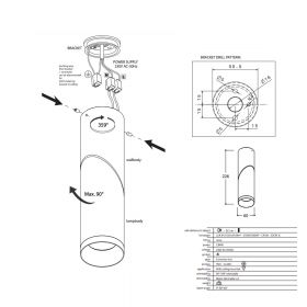 MINI SCOOP DEIMOS Rotating and swiveling ceiling spotlight