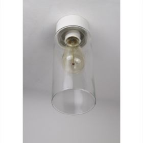 MADSEN Gradlinige Bad- oder Aussenlampe Architektonische Auen- oder Badlampe mit klarem Glas Zylinder.
