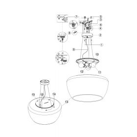 IMPLODE Groe Pendelleuchte mit hochwertigem Glas Anbringung von Schirm und Kabel.