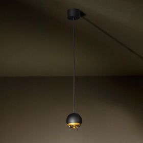 BERRIER JUNIOR Kleines, hochwertiges LED Pendel Kleine, hochwertige LED Pendelleuchte. Hier in Schwarz + Gold.