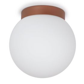 STELLA Kugelglas Deckenleuchte Grosse Kugellampe mit kupferfarbenen Halterung.