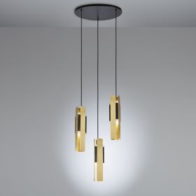 EXCALIBUR Exklusive 3er Kaskaden-Leuchte aus italienischer Manufaktur Exklusive italienische Design-Pendelleuchte 3-flammig.