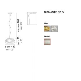 DIAMANTE Brilliante Italienische Glas-Pendelleuchte