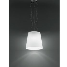 NAXOS Italian pendant light with large white glass Hochwertige Glaspendelleuchte fr angenehmes Raumlicht.