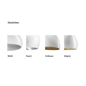 SURFACE Weiße Glaspendelleuchte mit verschiedenen Innenfarben Farbtöne der SURFACE im Überblick.