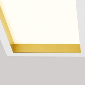 ROOM Flchige LED Deckenleuchte, rechteckig Mit Goldfarbe akzentuierte Innenseite der LED Deckenleuchte.