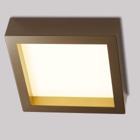 ROOM Flchige LED Deckenleuchte, quadratisch Flchige LED Deckenleuchte, hier in Braun/Gold.