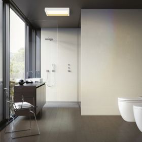 ROOM Flchige LED Deckenleuchte, quadratisch Prima Deckenleuchte zur Grundbeleuchtung im Badezimmer.