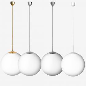 OPTIMO spherical glass pendant light with rod holder