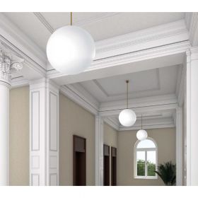 OPTIMO spherical glass pendant light with rod holder Klassische Deckenleuchte fr den Eingangsbereich.