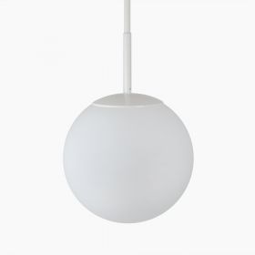 OPTIMO spherical glass pendant light with rod holder