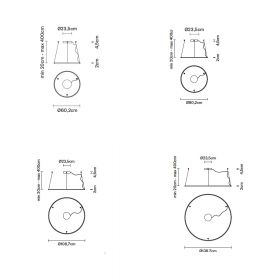 ANNAUX Filigrane Ring-Hngeleuchte Bronze Abmessungen der vier LED Ringleuchten.