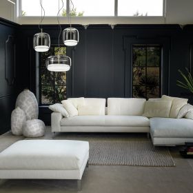 JUBE Timeless Italian LED glass pendant light with diffuser Als Kaskade im Wohnraum.
