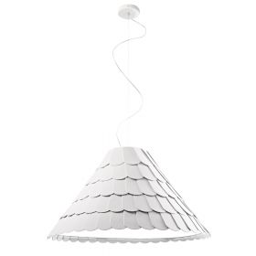 BARBEAU Large design pendant light Moderne und große Design Hängeleuchte, hier in Weiß.