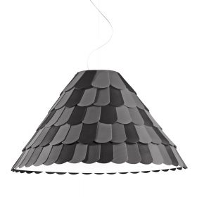 BARBEAU Large design pendant light Farbvariante der großen Hängeleuchte in Grau.