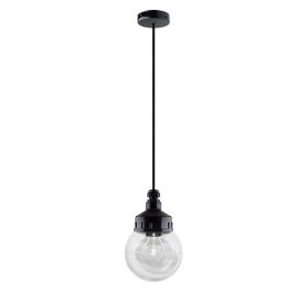 MOKA pendant lamp with bakelite holder Bakelit Pendelampe mit rundem Press-Glas 005.