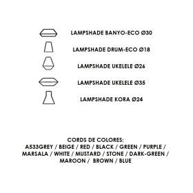 KIT POP UP Mehrfachpendel 2-6 Stck Die verschiedenen Lampenschirme mit Gre und Namen.