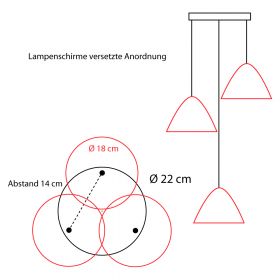 Deckenbaldachin mit drei Auslssen