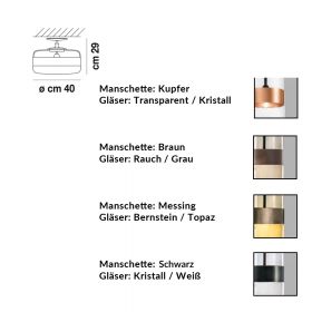 FUTURA Italian glass ceiling light Abmessungen der Deckenleuchte.