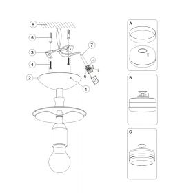 FUTURA Italienische Glas-Deckenleuchte