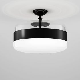 FUTURA Italian glass ceiling light Groe Deckenleuchte, Schwarz und Kristallglas/Wei.