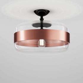 FUTURA Italian glass ceiling light Groe Deckenleuchte, Kupfer und Kristallglas.