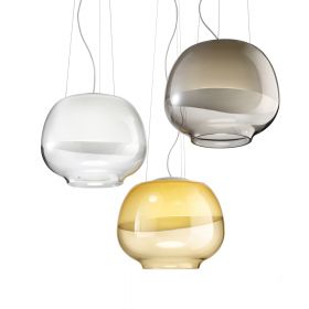 MIRAGE Italian pendant light with two-tone glass