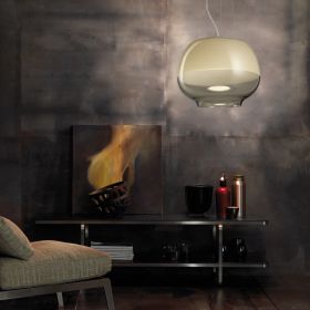 MIRAGE Italienische Pendelleuchte mit zweifarbigem Glas Opalglas-Pendelleuchte fr wohnliches Licht.