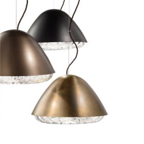 KIRA pendant light with Venetian glass and metal shade