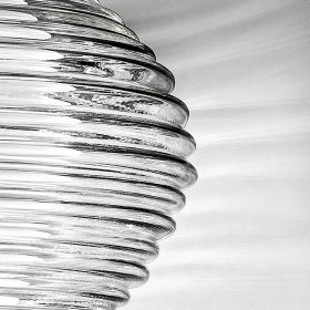 SPIRIT Italian pendant light with grooved glass Schweres Kristallglas aus Italienischer Manufaktur.