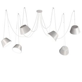 MAGNUS Moderne Pendelleuchte mit 1 bis 6 justierbaren Leuchten in Weiß