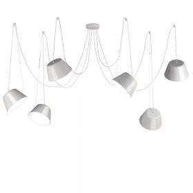 MAGNUS Modern pendant light with 1 to 6 adjustable lights in white