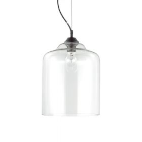 BISTRO pendant lights with glass shade in clear or smoke Pendelleuchte mit klarem, zylindrischem Glas. Form 2.